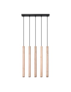 Lámpara colgante PASTELO 5L madera