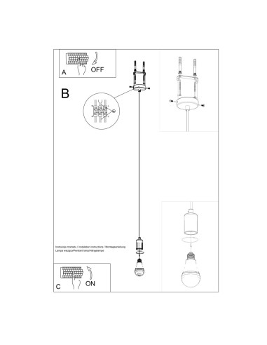 Lámpara colgante EDISON negra