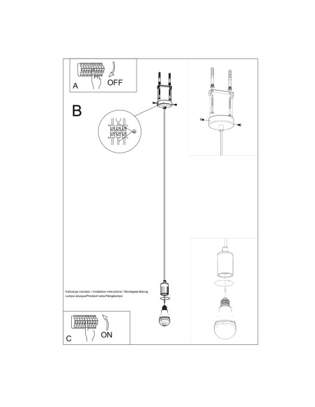Lámpara colgante EDISON negra