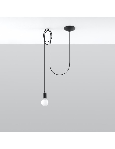 Lámpara colgante EDISON 1 negro