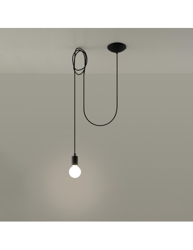 Lámpara colgante EDISON 1 negro