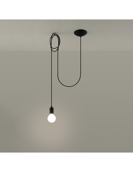 Lámpara colgante EDISON 1 negro