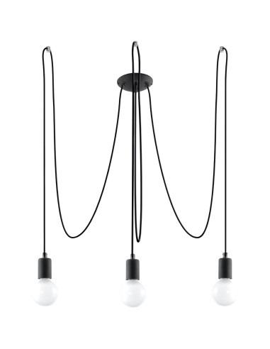 Lámpara EDISON 3 negra
