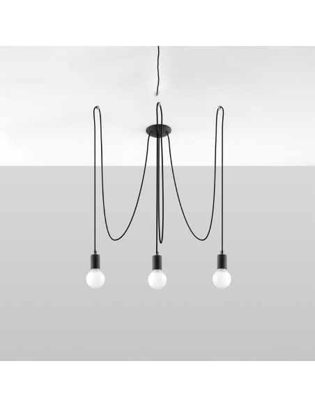 Lámpara EDISON 3 negra