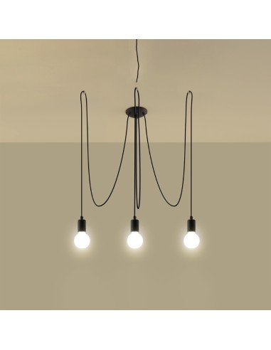 Lámpara EDISON 3 negra