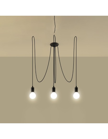 Lámpara EDISON 3 negra