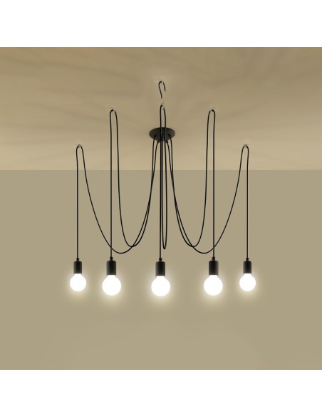 Lámpara EDISON 5 negra