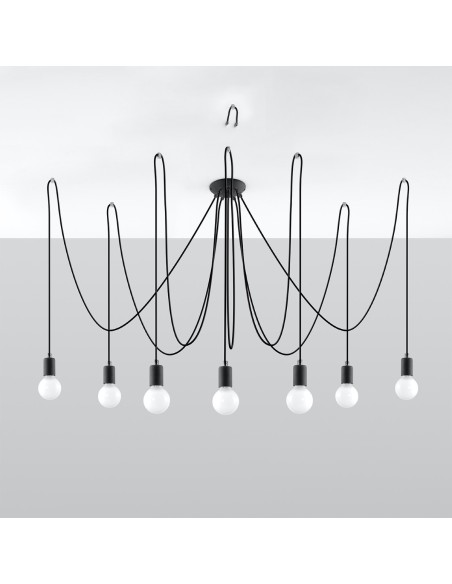 Lámpara EDISON 7 negra