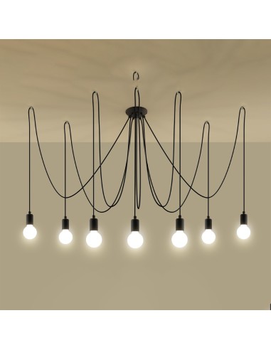 Lámpara EDISON 7 negra