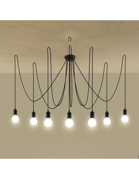 Lámpara EDISON 7 negra