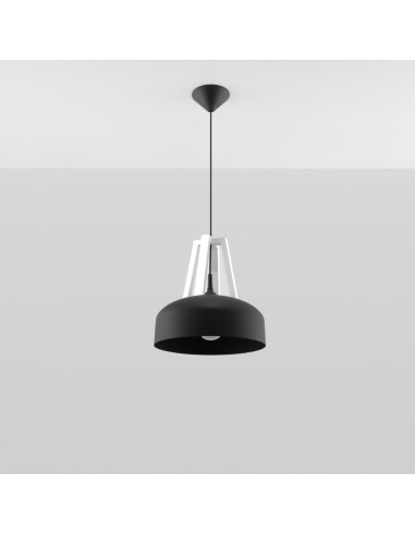Lámpara colgante CASCO negro/blanco