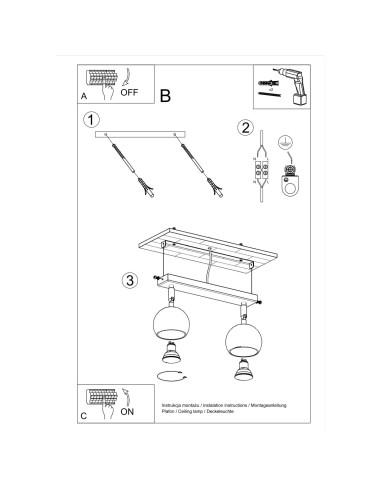 Lámpara de techo OCULARE 2 blanca