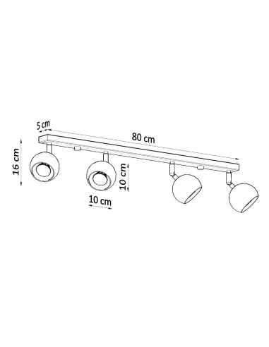 Lámpara de techo OCULARE 4L blanca