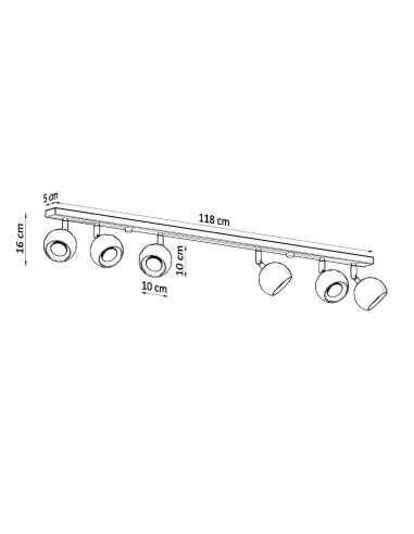 Lámpara de techo OCULARE 6L blanca