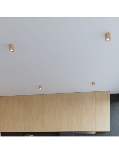Lámpara de techo ORBIS madera natural