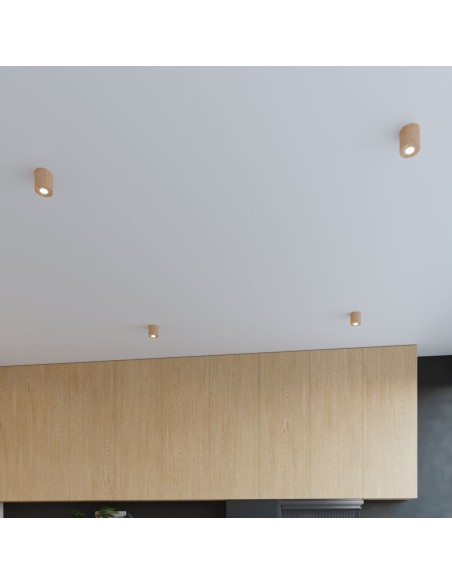 Lámpara de techo ORBIS madera natural