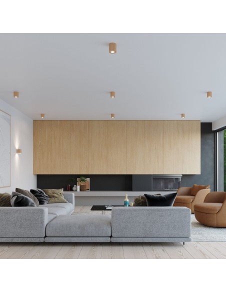 Lámpara de techo ORBIS madera natural