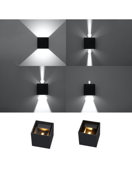 Aplique LUCA negro LED IP54
