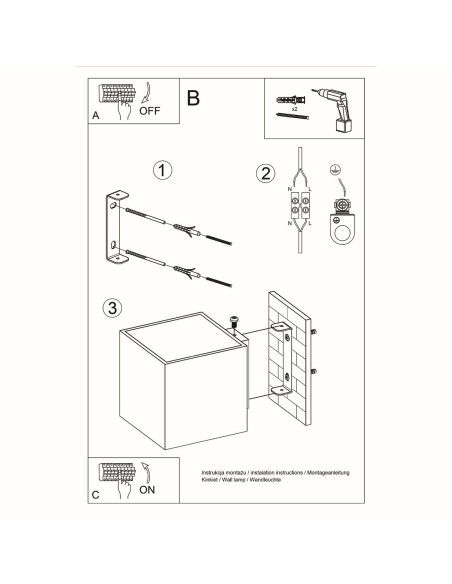Lámpara de pared QUAD 1 antracita