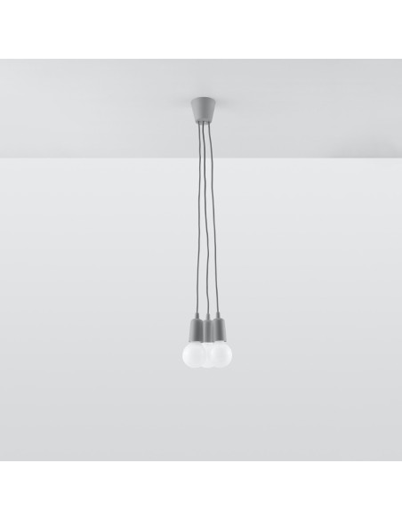 Lámpara colgante DIEGO 3 gris