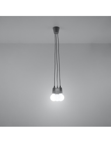 Lámpara colgante DIEGO 3 gris
