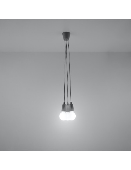 Lámpara colgante DIEGO 3 gris