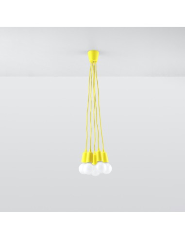Lámpara colgante DIEGO 5 amarillo