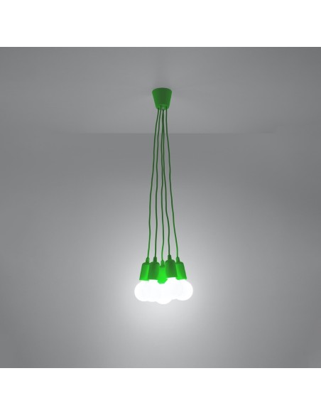 Lámpara colgante DIEGO 5 verde