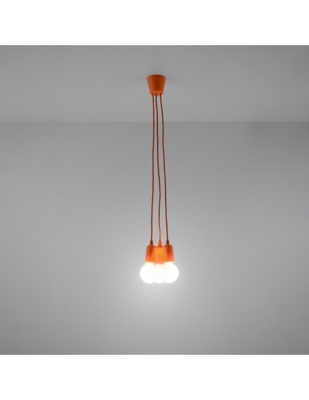 Lámpara colgante DIEGO 3 naranja