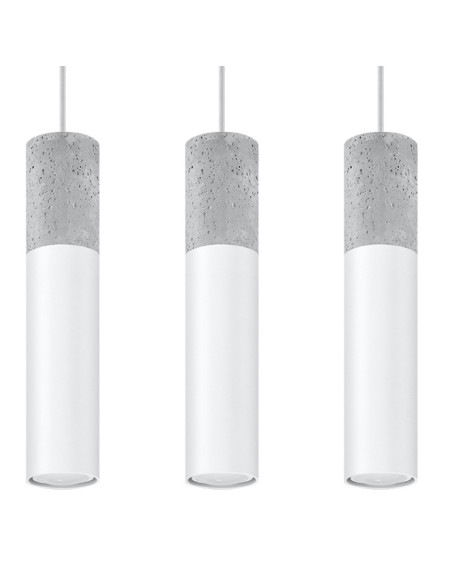 Lámpara colgante BORGIO 3L blanca