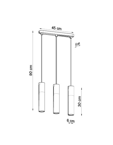 Lámpara colgante BORGIO 3L blanca
