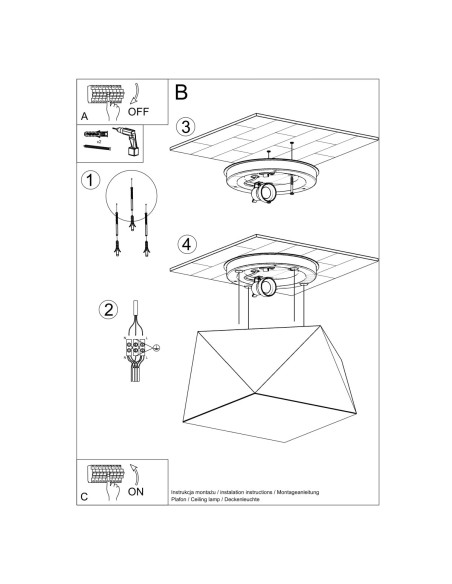 Lámpara de techo HEXA 25 blanca