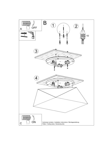 Lámpara de techo HEXA 45 plata