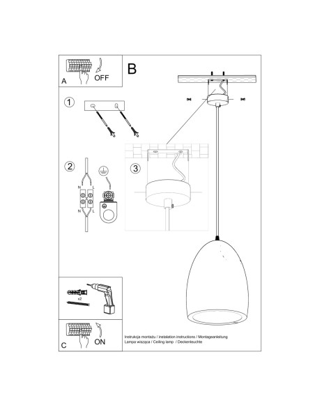 Lámpara colgante de cerámica BUKANO