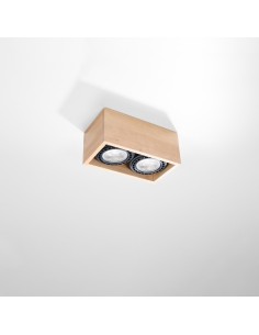 Lámpara de techo QUATRO 2 madera natural 2