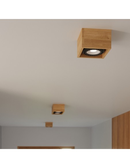 Lámpara de techo QUATRO 2 madera natural