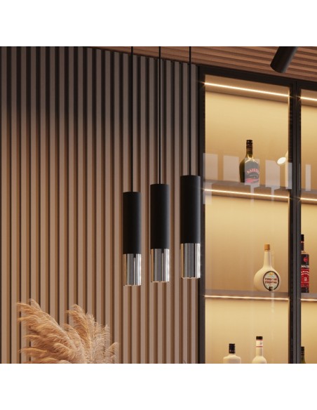 Lámpara de techo LOOPEZ negro/cromo