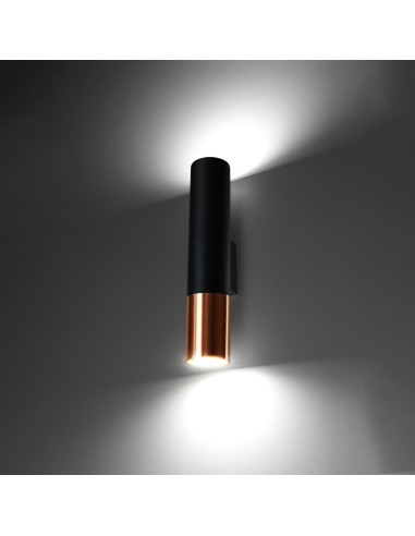 Aplique LOOPEZ negro/cobre