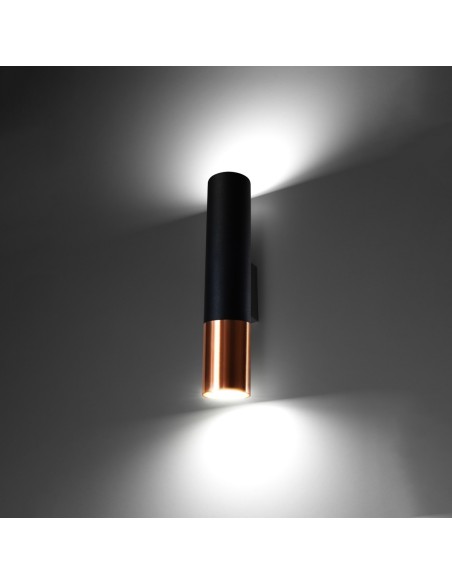 Aplique LOOPEZ negro/cobre