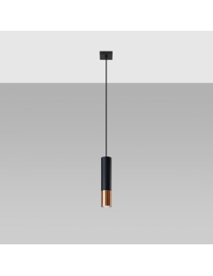 Lámpara colgante LOOPEZ 1 negro/cobre 2