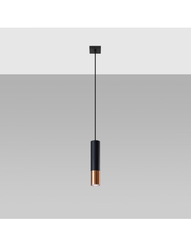 Lámpara colgante LOOPEZ 1 negro/cobre