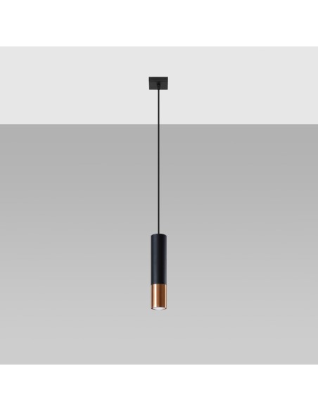 Lámpara colgante LOOPEZ 1 negro/cobre