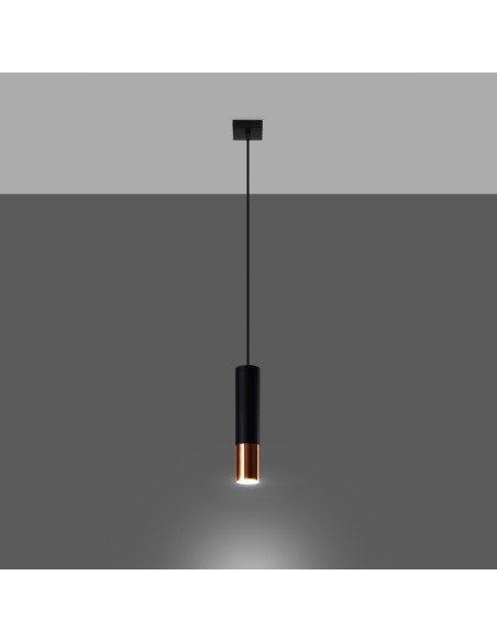 Lámpara colgante LOOPEZ 1 negro/cobre