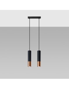 Lámpara colgante LOOPEZ 2 negro/cobre 2