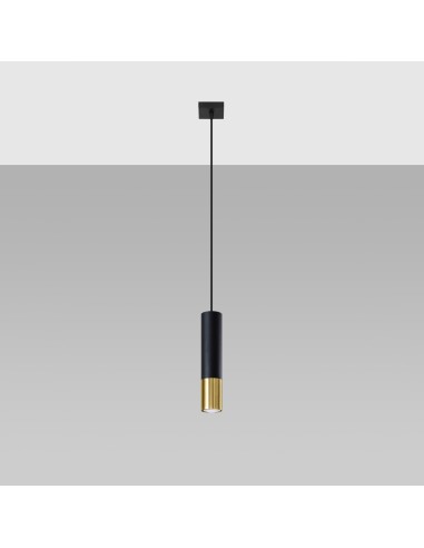 Lámpara colgante LOOPEZ 1 negro/dorado