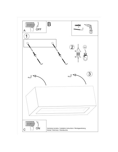 Lámpara de pared VEGA 30 hormigón