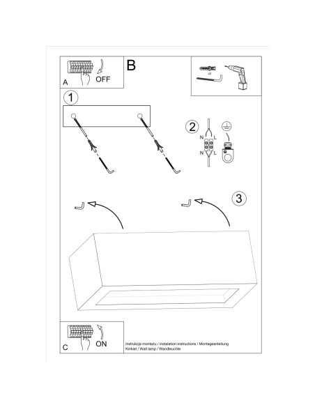 Lámpara de pared VEGA 30 hormigón