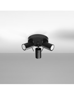 Plafón RING 3P negro 2
