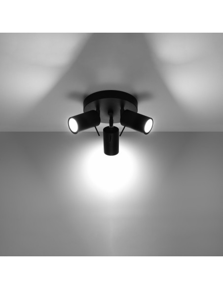 Plafón RING 3P negro