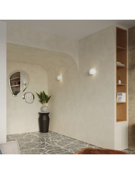 Aplique barnizado GLOBE blanco brillo
